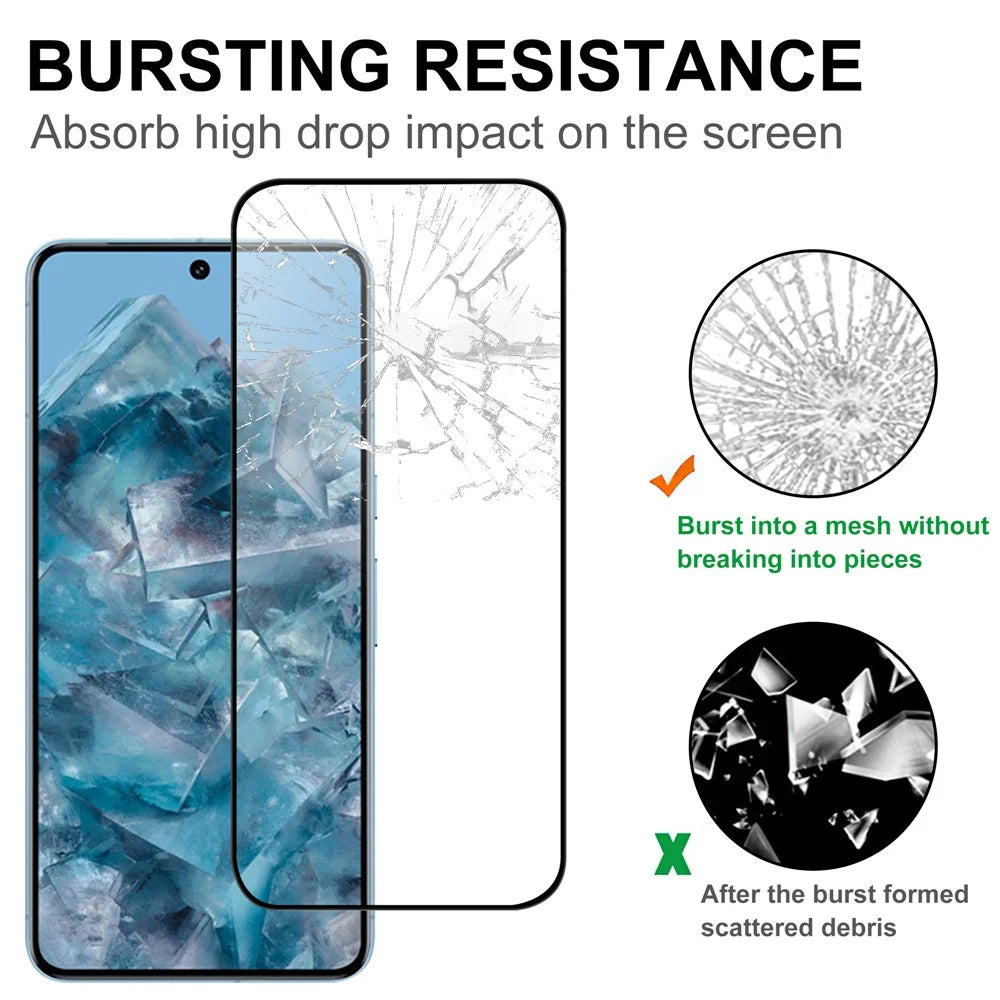 For Google Pixel 9 Pro XL AGC Tempered Glass with Black Edge Full Glue Full Coverage Screen Protector - 4