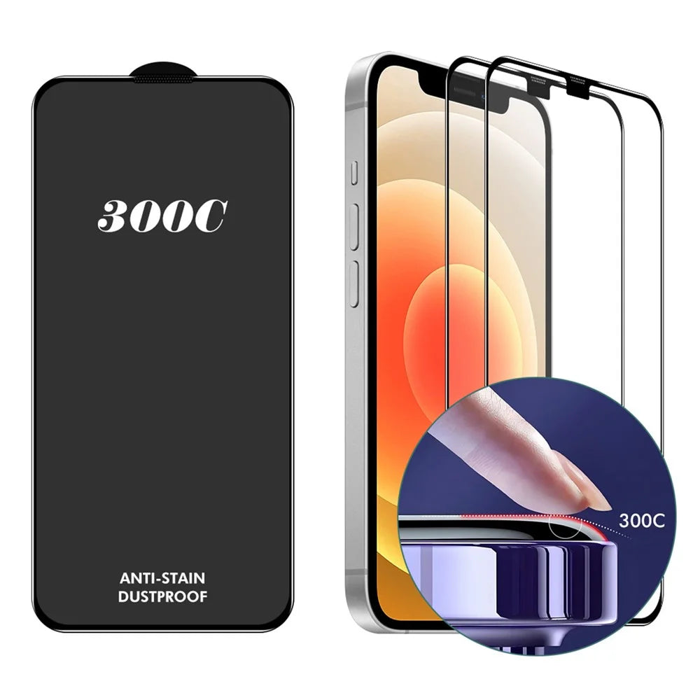 ENKAY HAT-PRINCE 2PCS For iPhone 12 Pro Max Screen Protector 300C Large Arc Silk Print High Aluminium-Silicon Glass Film - 1