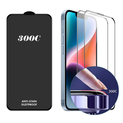 ENKAY HAT-PRINCE 2PCS For iPhone 14  /  13 Pro  /  13 Screen Protector 300C Large Arc Silk Print High Aluminium-Silicon Glass Film - 1