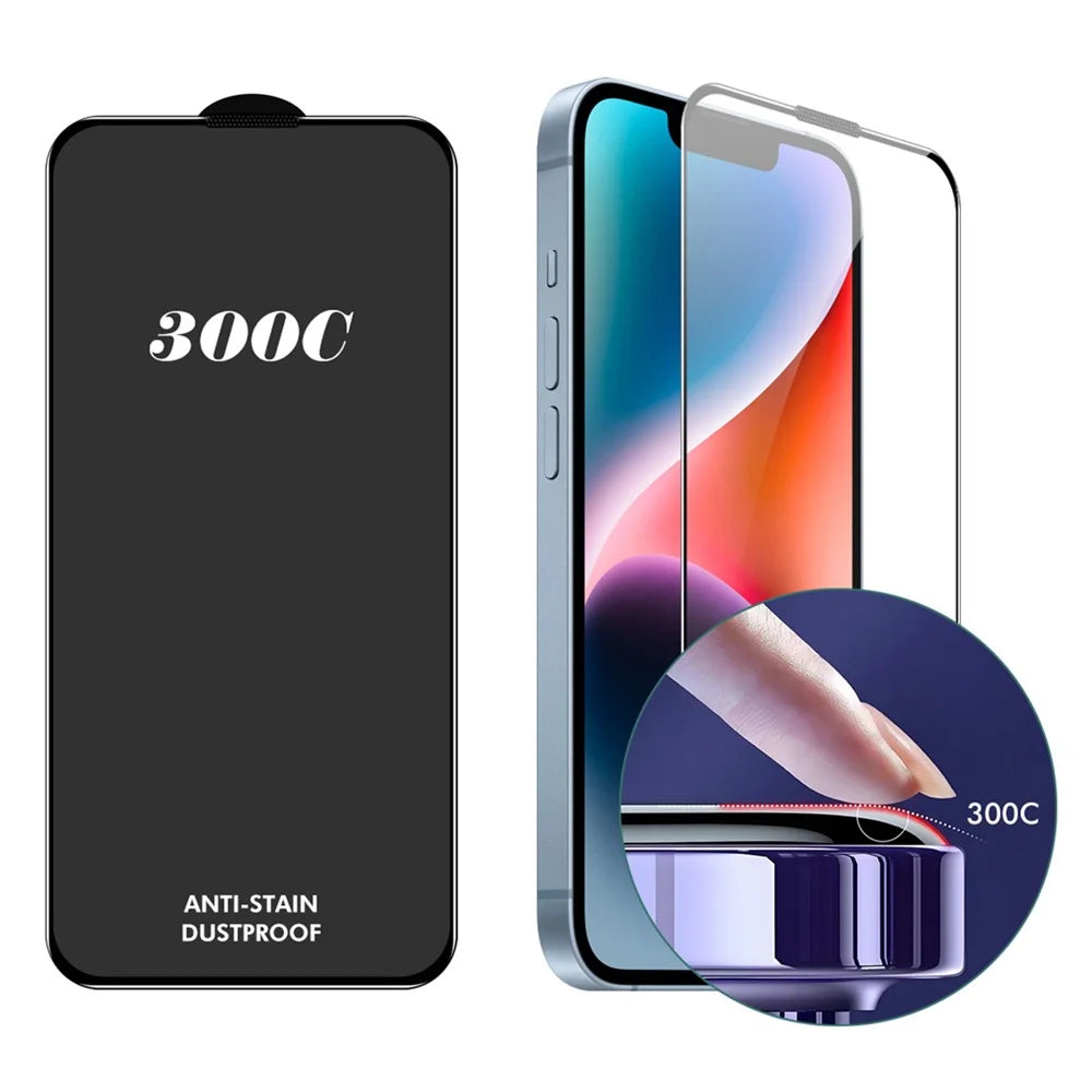 ENKAY HAT-PRINCE For iPhone 14  /  13 Pro  /  13 Screen Protector 300C Large Arc Silk Print High Aluminium-Silicon Glass Film - 1
