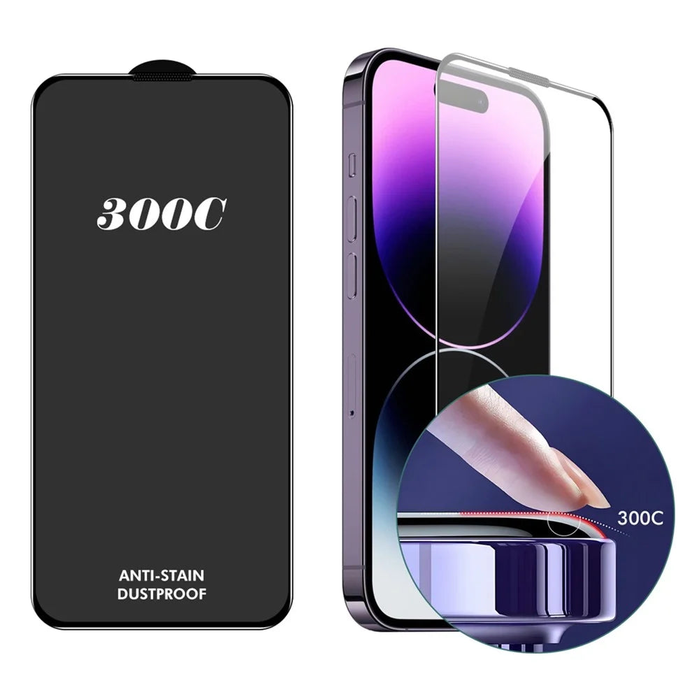 ENKAY HAT-PRINCE For iPhone 14 Pro Max Screen Protector 300C Large Arc Silk Print High Aluminium-Silicon Glass Film - 1