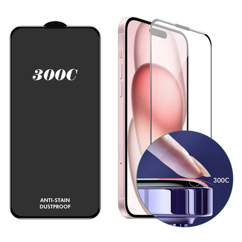 ENKAY HAT-PRINCE For iPhone 16 Plus / 15 Plus Screen Protector 300C Large Arc Silk Print High Aluminium-Silicon Glass Film - 1