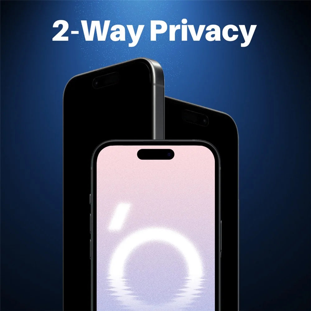 NORTHJO A++ For iPhone 16 Plus / 15 Plus Anti-Spy Screen Protector Privacy Full Glue Silk Printing Tempered Glass Film - 3