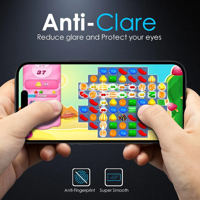 NORTHJO A++ Matte Screen Protector for iPhone 16 Anti-Fingerprint Full Coverage Tempered Glass Film - 4