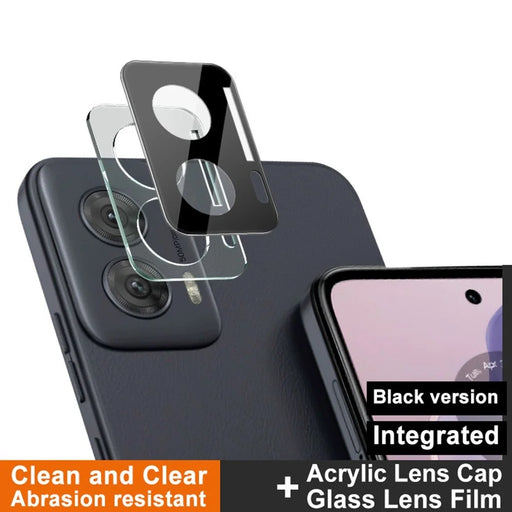 IMAK For Motorola Moto G Power (2024) Camera Lens Protector Tempered Glass Film+Acrylic Cap (Black Version) - 2
