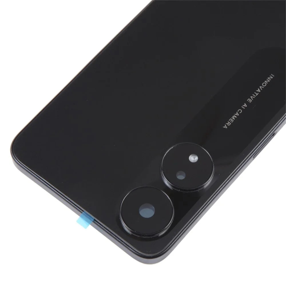 For Oppo A78 5G Back Battery Housing Cover with Camera Ring Lens Cover Spare Part - Black - 4