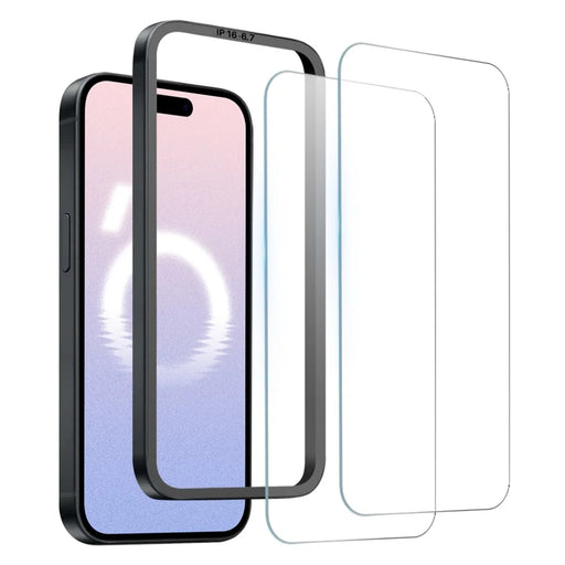 NORTHJO 2Pcs A+ For iPhone 16 Plus / 15 Plus Screen Protector Ultra Clear Tempered Glass Film with Installation Tool - 1