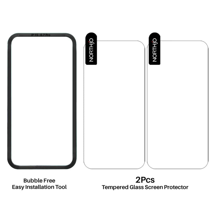 NORTHJO 2Pcs A+ For iPhone 16 Plus / 15 Plus Screen Protector Ultra Clear Tempered Glass Film with Installation Tool - 5