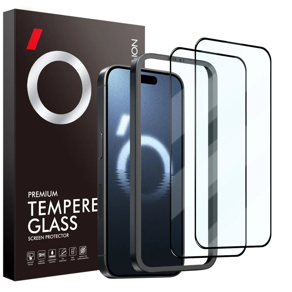NORTHJO 2Pcs A+ For iPhone 16 Pro Max Screen Protector 0.3mm High Aluminum-Silicon Glass Film with Alignment Frame, Black - 7