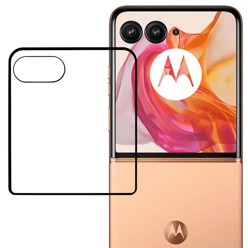For Motorola Razr 50 Ultra 5G Tempered Glass Rear Screen Film Lens Cutouts Ports - 1