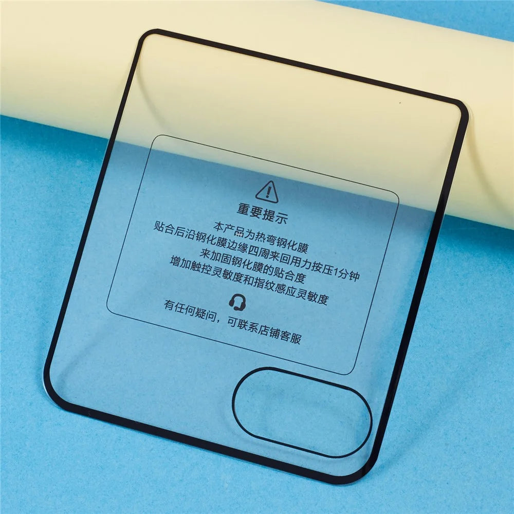 For Motorola Razr 50 Ultra 5G Tempered Glass Rear Screen Film Lens Cutouts Ports - 4
