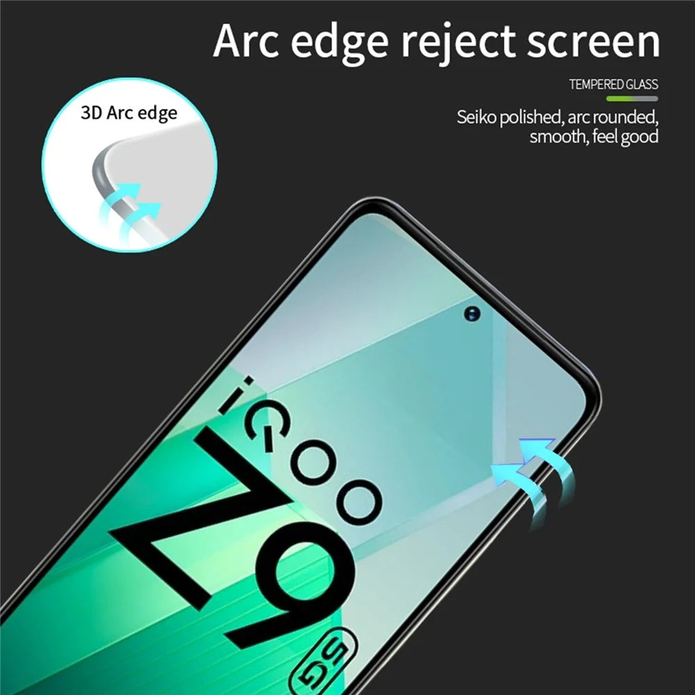 PINWUYO For vivo iQOO Z9 5G Screen Protector 3D Curved Edge Tempered Glass Film - 6