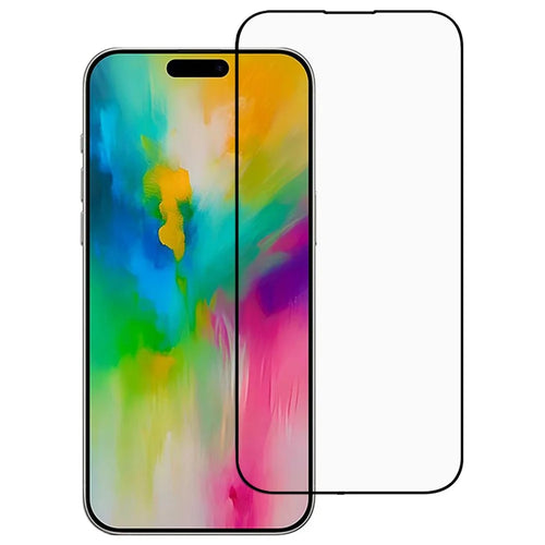 For iPhone 16 Pro Tempered Glass Film Full Coverage Silk Print Screen Protector Full Glue - 1