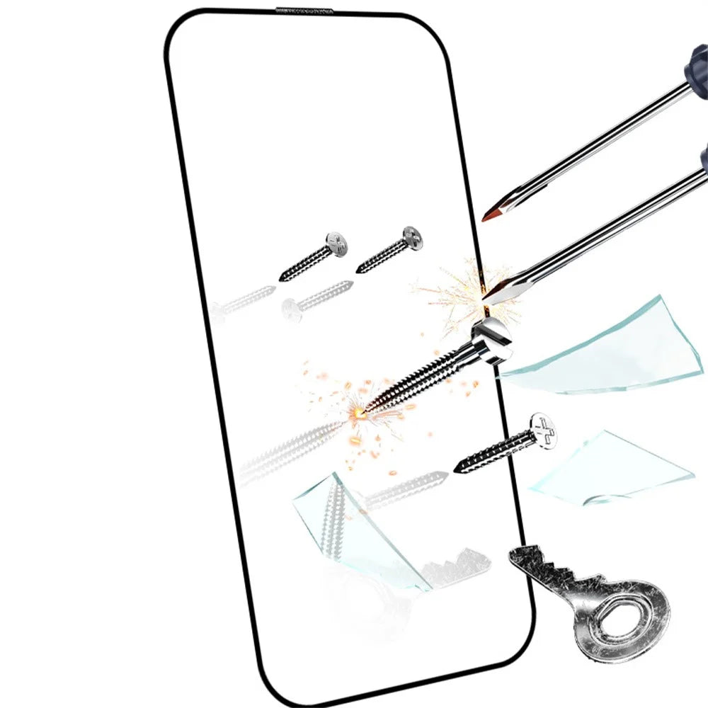 RURIHAI 10Pcs For iPhone 16 High Aluminium-Silicon Glass Film 0.26mm 2.5D Secondary Hardening Screen Protector - 4