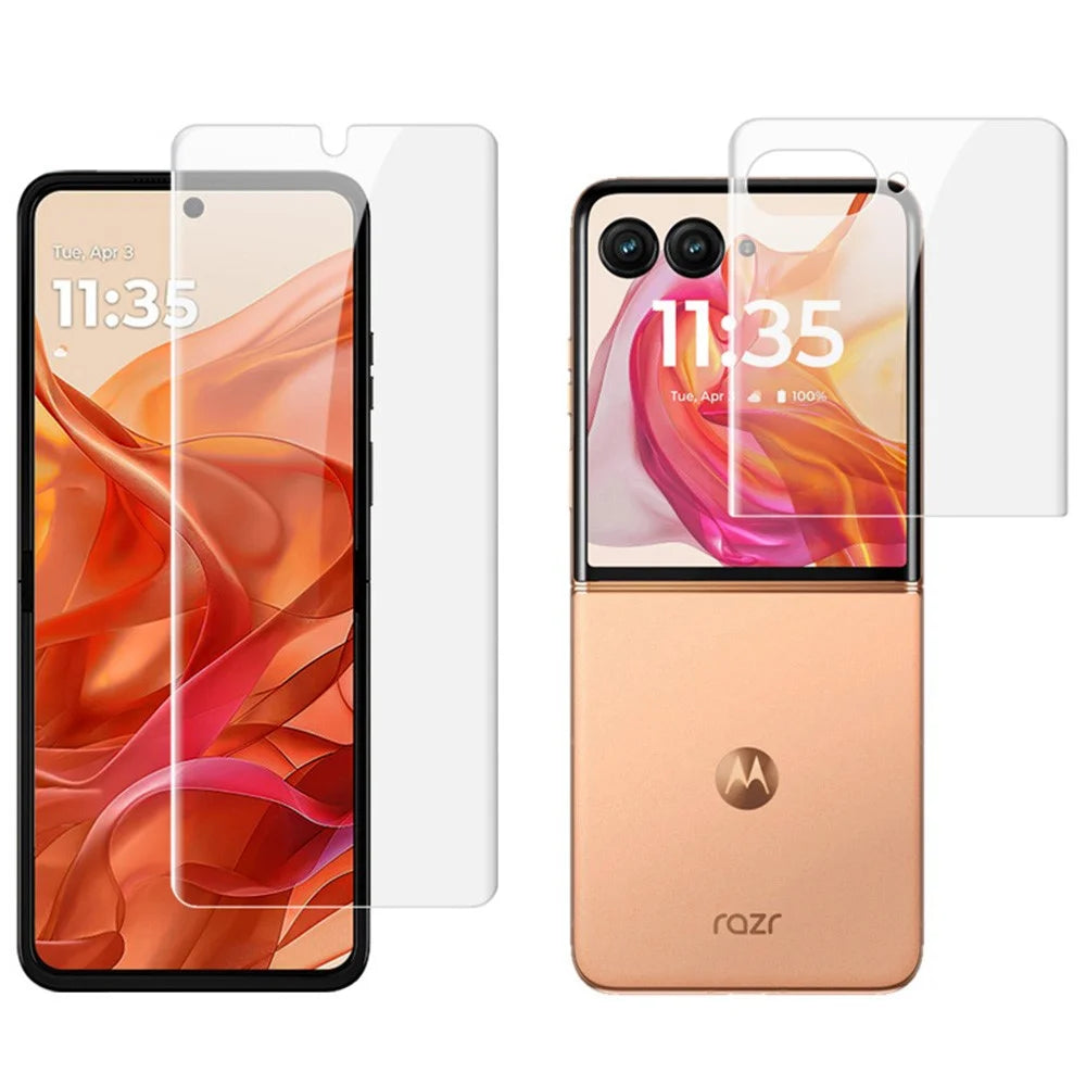 IMAK Hydrogel Film 4th Gen for Motorola Razr 70+ Razr+ (2026) / Razr 60 Pro 5G Razr+ (2025) / Razr 50 Ultra 5G (Razr+ 2024) 1 Set TPU Screen Film (Front Screen+Rear Screen) - 1