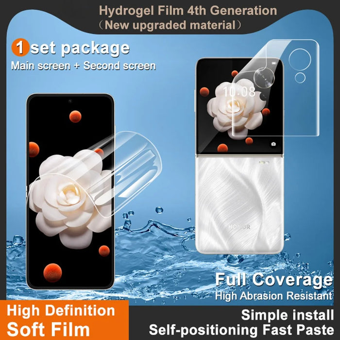 IMAK Hydrogel Film 4th Gen for Honor Magic V Flip 5G 1 Set TPU Screen Film (Front Screen+Rear Screen) - 3