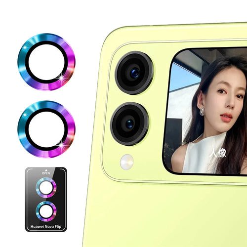 ENKAY HAT PRINCE 1Set For Huawei nova Flip 5G Camera Lens Protector Metal Ring Lens Film - Multi-Color - 1
