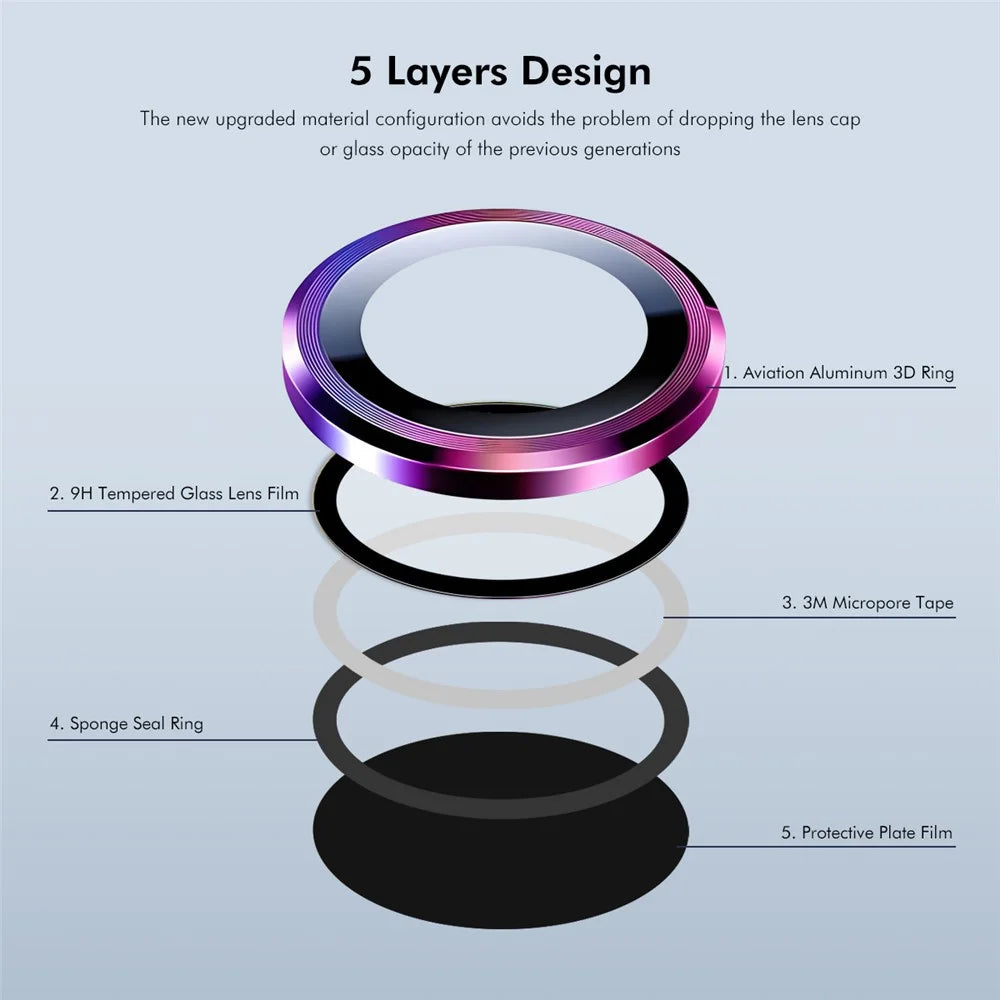 ENKAY HAT PRINCE 1Set For Huawei nova Flip 5G Camera Lens Protector Metal Ring Lens Film - Multi-Color - 5