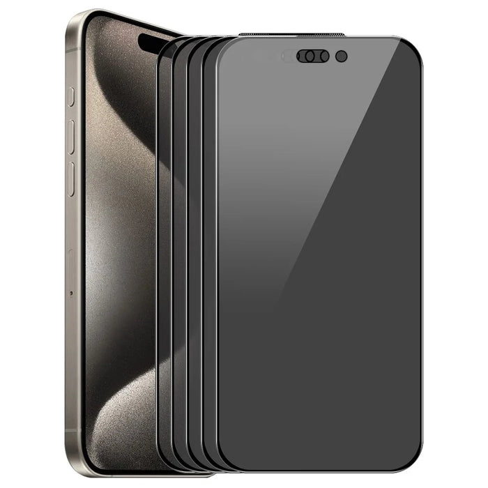ENKAY HAT PRINCE 5Pcs For iPhone 16 Pro Anti-Spy Privacy Screen Protector Silk Printing Film - 1