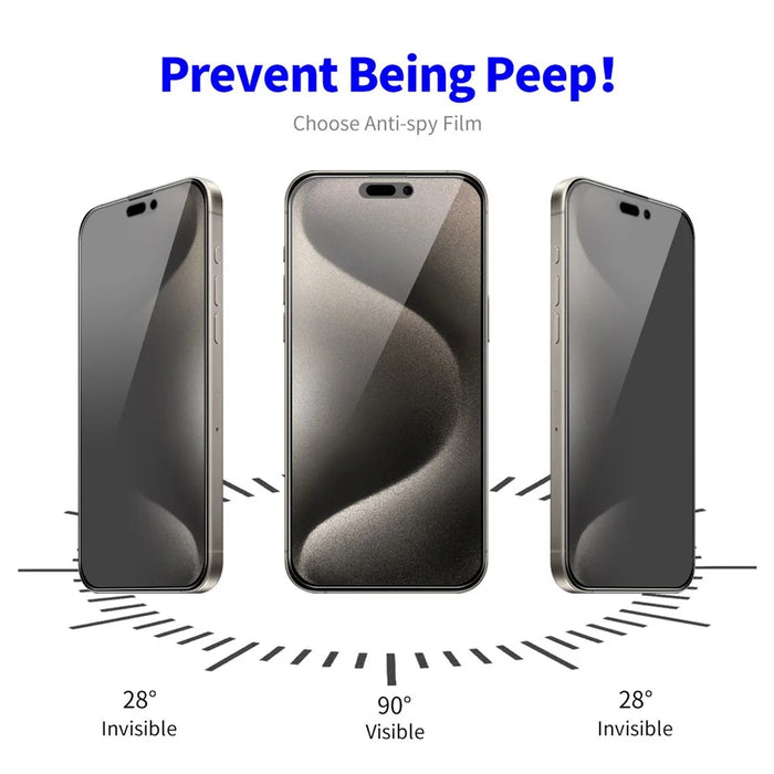 ENKAY HAT PRINCE 5Pcs For iPhone 16 Pro Anti-Spy Privacy Screen Protector Silk Printing Film - 3