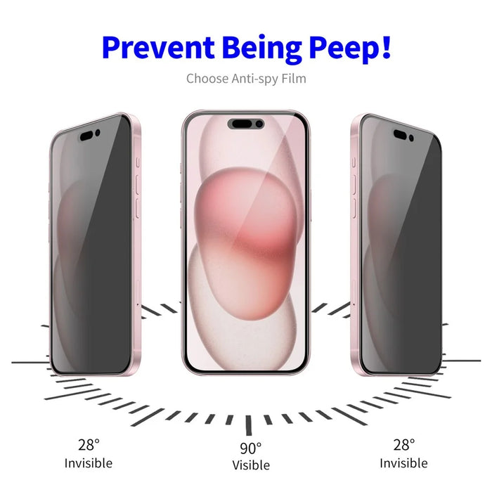 ENKAY HAT PRINCE 2Pcs For iPhone 16 Anti-Peep Full Screen Protector Silk Printing HD Clear Film - 3