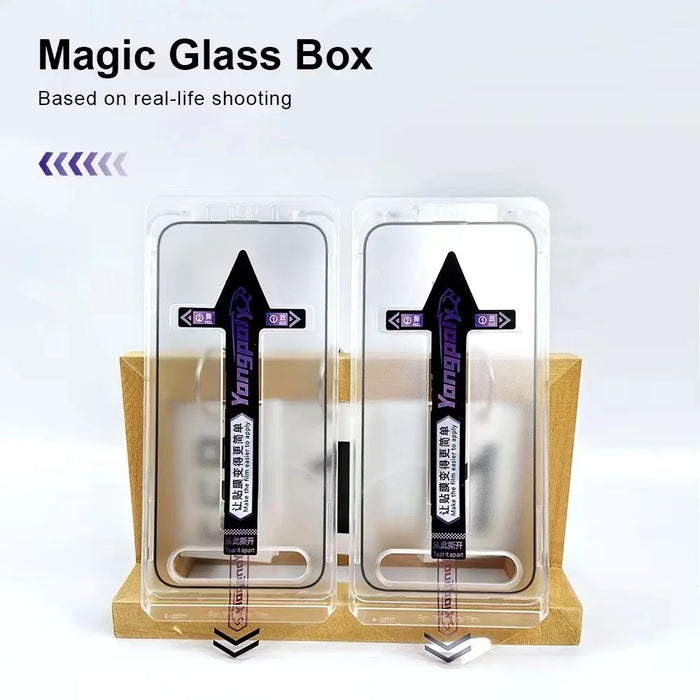YONGPOLY For iPhone 16 Tempered Glass Silk Printing HD Clear Screen Protector with Dust-Proof Net - 7