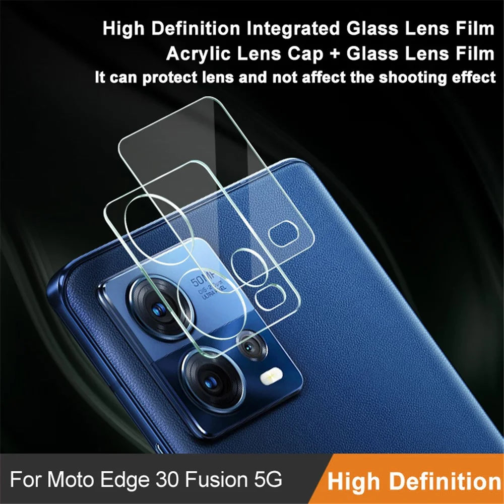IMAK For Motorola Moto S30 Pro 5G / Edge 30 Fusion 5G Camera Lens Protector HD Clear Tempered Glass Film + Acrylic Lens Cap - 2