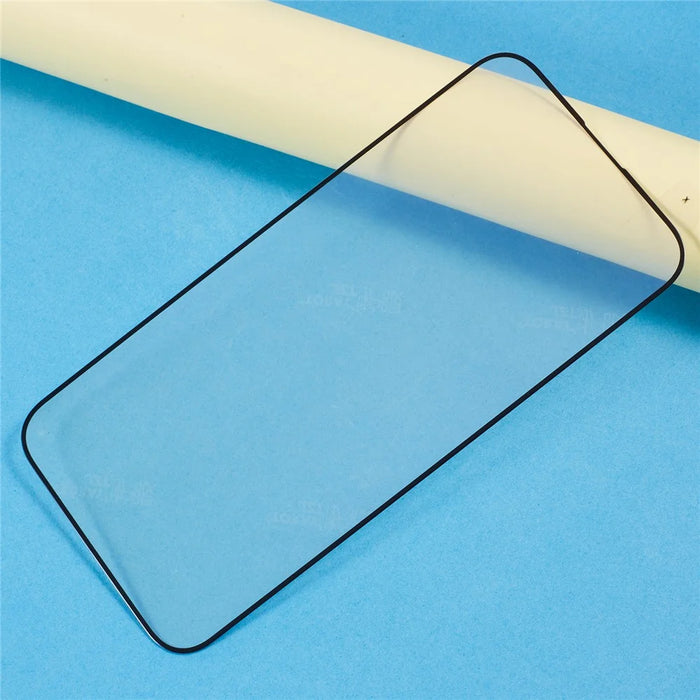 For iPhone 16 Plus / 15 Plus Tempered Glass Film Purple Light Black Edge Silk Printing Full Glue Screen Protector - 5
