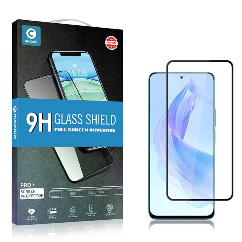 MOCOLO For Honor 90 Lite 5G Screen Protector Anti-Shatter Silk Printing Tempered Glass Film - Black - 7