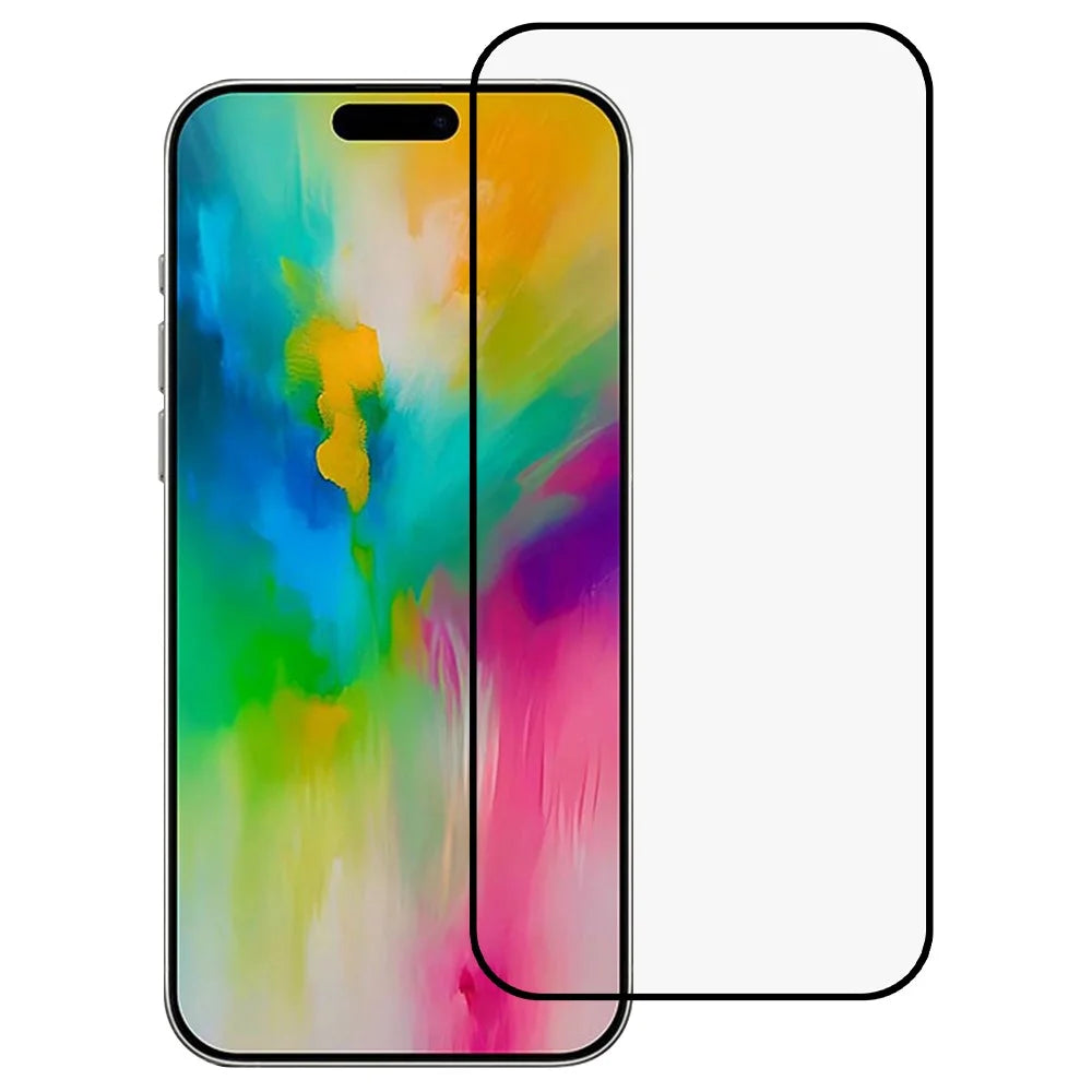 For iPhone 16 Screen Protector Anti-Scratch 2.5D Arc Edge Silk Printing High Aluminum-Silicone Glass Clear Screen Film - 1