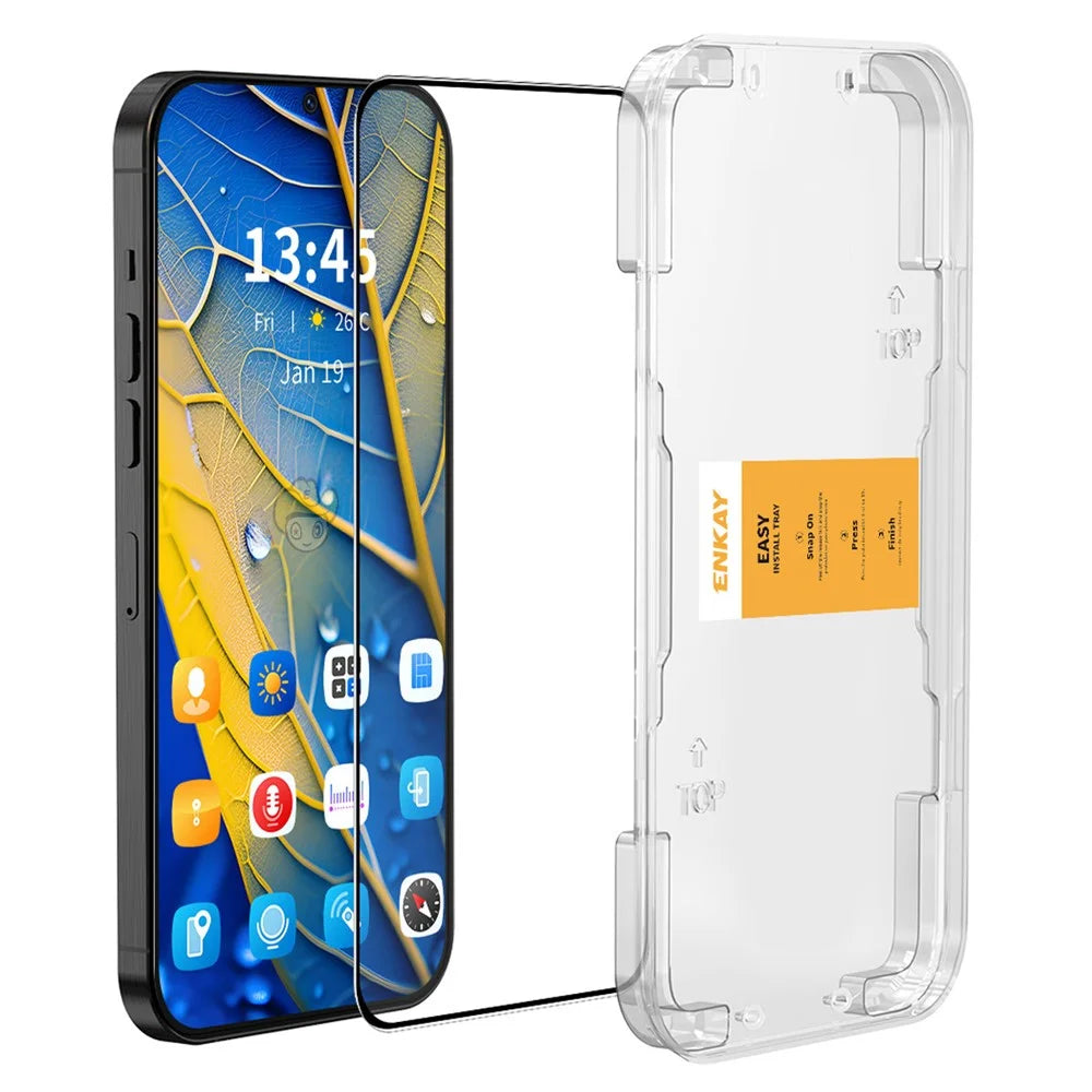 ENKAY HAT PRINCE For Samsung Galaxy S24 FE Screen Protector Easy Installation Silk Printing High Aluminium-Silicon Glass Film - 1