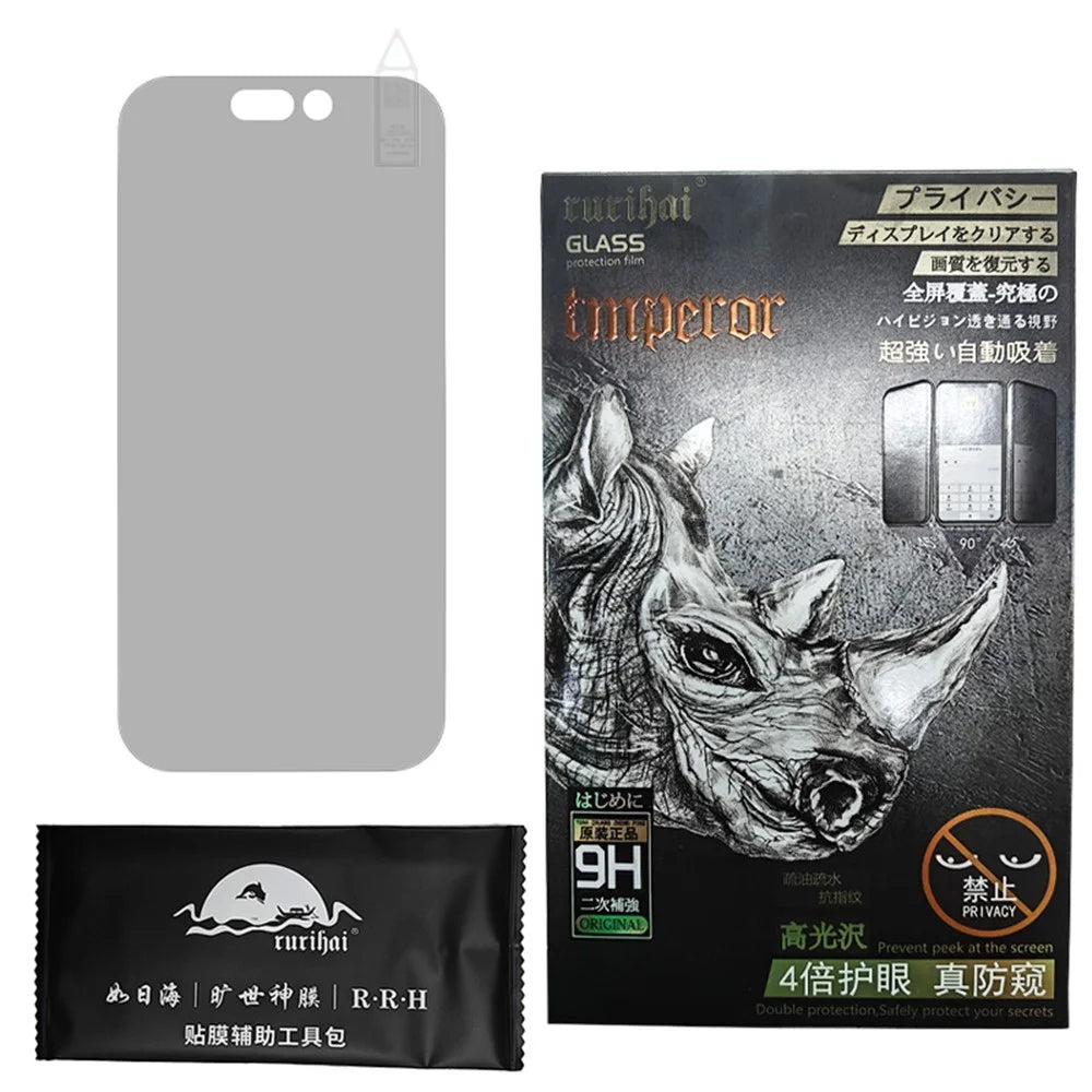 RURIHAI For iPhone 16 Plus Screen Protector 180 Degree Anti-spy Film Ultra-Clear - 6
