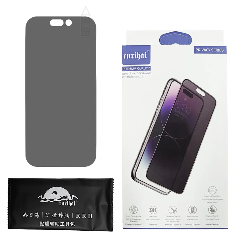 RURIHAI For iPhone 16 360 Degree Anti-Spy Full Screen Protector Ultra Clear Film - 7