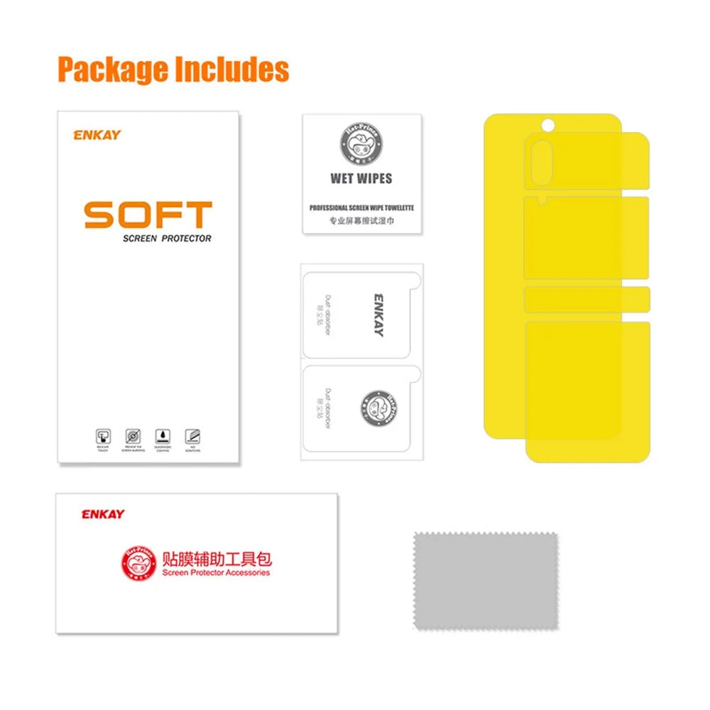 ENKAY HAT PRINCE 5Pcs / Set for Samsung Galaxy Z Flip4 5G Ultra Clear Screen Protector Soft TPE+PET+TPU Full Glue Full Covering Sensitive Touch Hydrogel Film - 7
