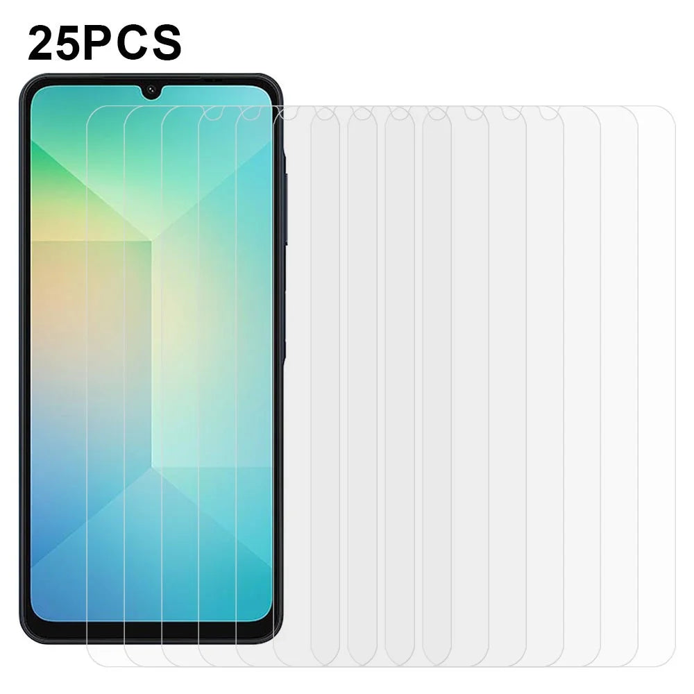 25Pcs for Samsung Galaxy A08 5G / A08 4G / A07 4G / A07 5G / F06 5G / M06 5G / A06 4G / A06 5G Tempered Glass Screen Protector High Definition (No Package, with Wipes Set, Dust-absorber, Guide Sticker) - 1