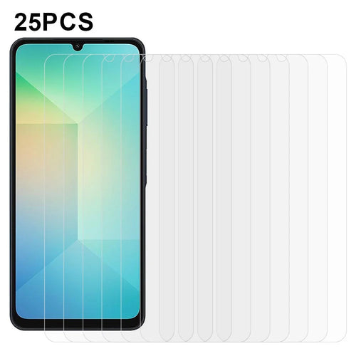 25Pcs for Samsung Galaxy A08 5G / A08 4G / A07 4G / A07 5G / F06 5G / M06 5G / A06 4G / A06 5G Tempered Glass Screen Protector High Definition (No Package, with Wipes Set, Dust-absorber, Guide Sticker) - 1