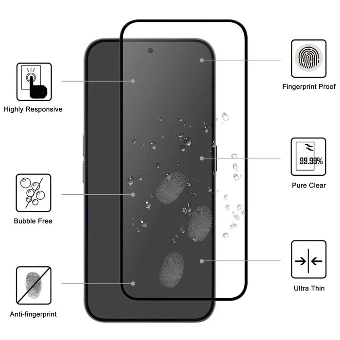 For Nothing Phone (2a) Plus / Phone (2a) AGC Tempered Glass with Black Edge Full Glue Full Coverage Screen Protector - 2
