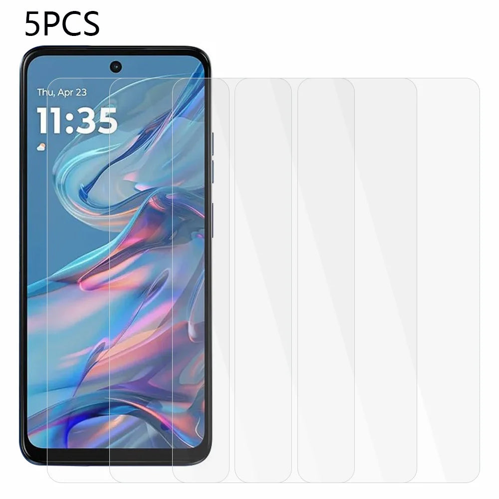 5Pcs For Motorola Moto G45 5G / G34 5G Screen Protector 0.3mm 2.5D Tempered Glass Clear Film - 1