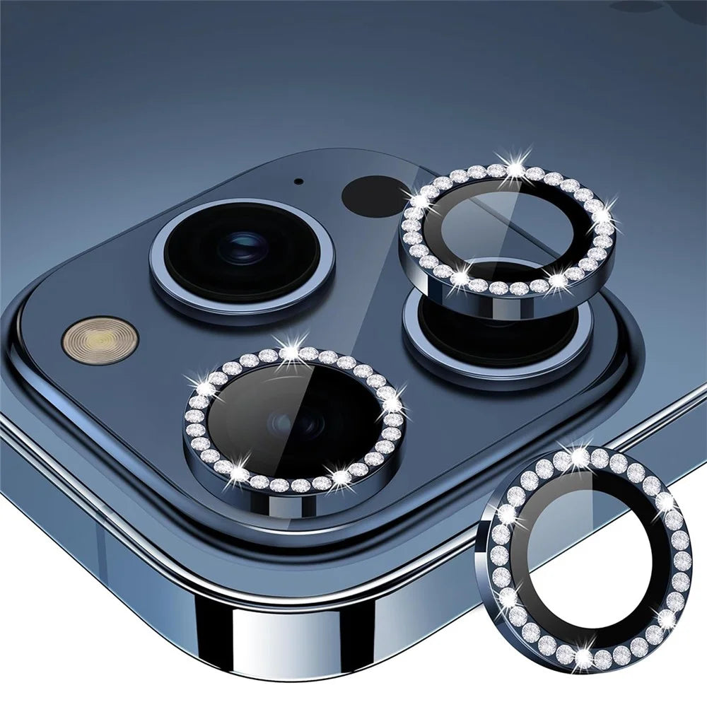 ENKAY HAT PRINCE 1 Set For iPhone 16 Pro / 16 Pro Max Camera Lens Protector Tempered Glass+Aluminum Alloy Lens Film - Dark Blue - 1