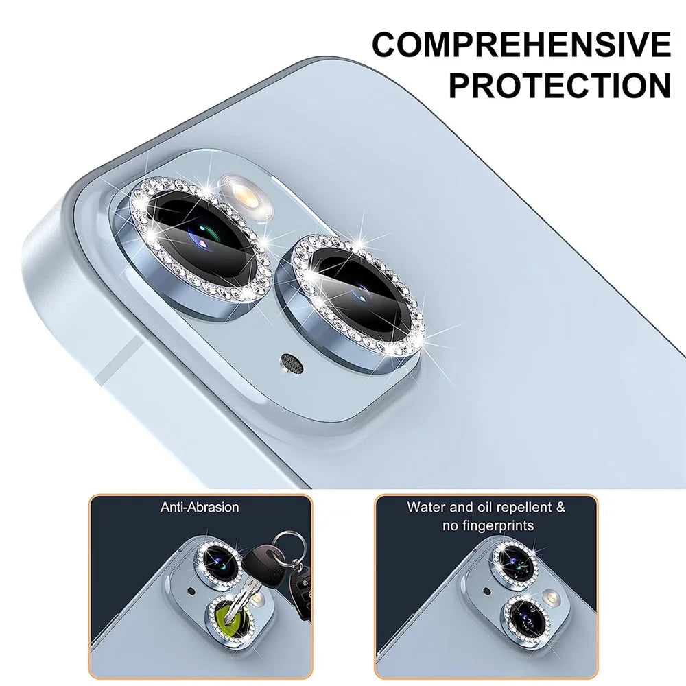 ENKAY HAT PRINCE 1 Set For iPhone 16 / 16 Plus Camera Lens Protector Tempered Glass+Aluminum Alloy Lens Film - Blue - 2