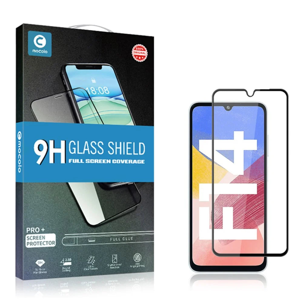MOCOLO For Samsung Galaxy F14 4G Screen Protector Anti-Shatter Silk Printing Tempered Glass Film - Black - 7