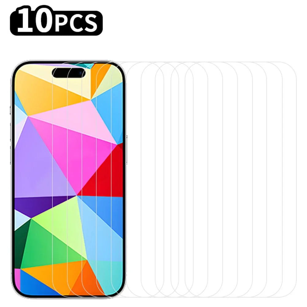 RURIHAI 10Pcs For iPhone 16 Screen Protector Anti-Scratch HD Clear 0.26mm 2.5D - 1