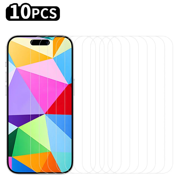 RURIHAI 10Pcs For iPhone 16 Screen Protector Anti-Scratch HD Clear 0.26mm 2.5D - 1