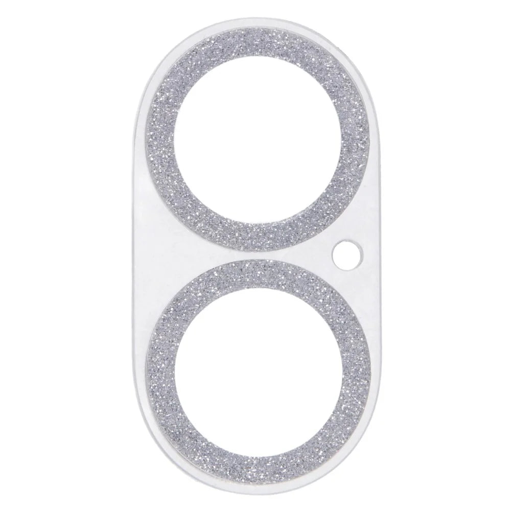 For iPhone 16 / 16 Plus Camera Lens Protector Glitter Tempered Glass Lens Film - Silver - 2