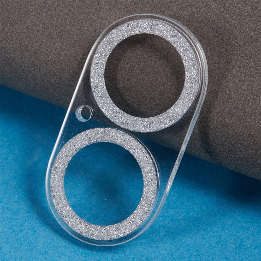 For iPhone 16 / 16 Plus Camera Lens Protector Glitter Tempered Glass Lens Film - Silver - 4
