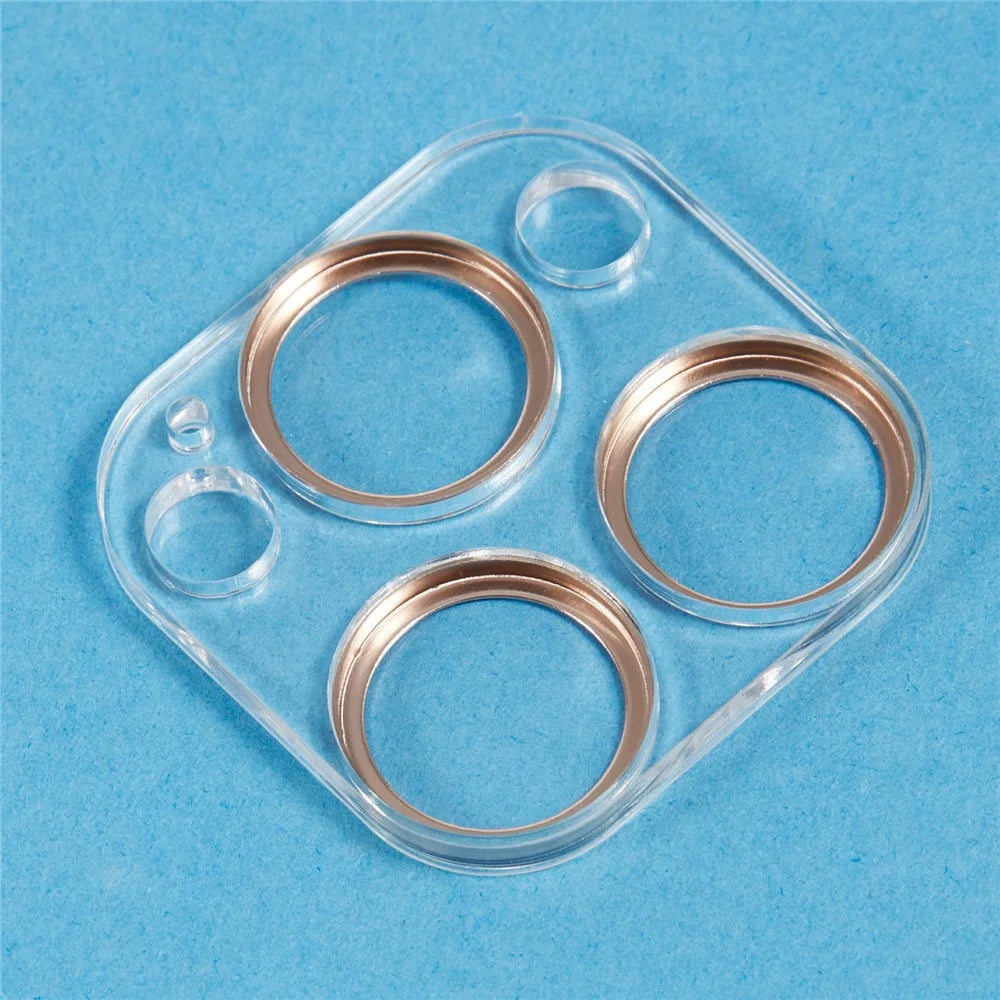 For iPhone 16 Pro / 16 Pro Max Camera Lens Protector CD Veins Integrated Tempered Glass Lens Film - Gold - 5