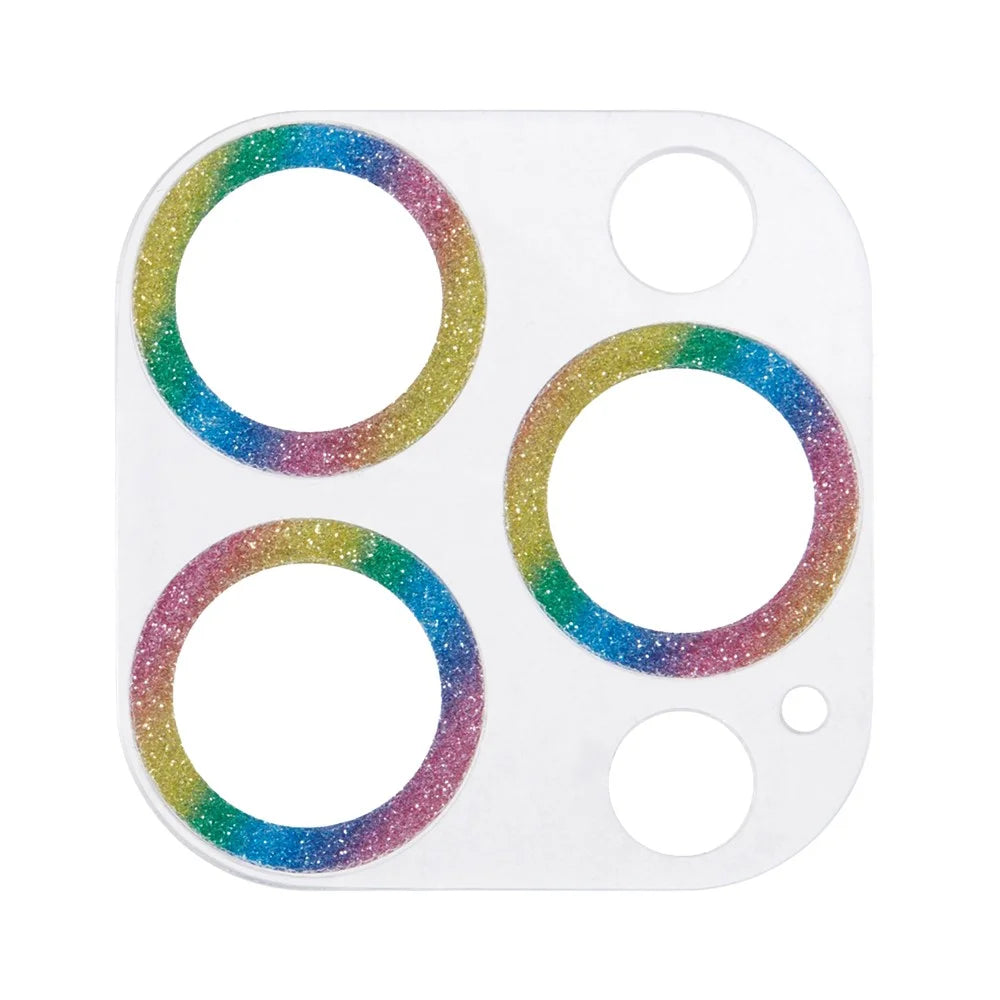 For iPhone 16 Pro / 16 Pro Max Camera Lens Protector Glitter Tempered Glass Lens Film - Multi-Color - 2