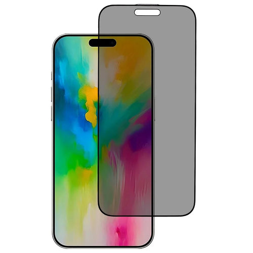For iPhone 16 Pro Max Anti-Spy Screen Protector Full Glue Silk Print Black Edge Tempered Glass Film with Anti-Dust Mesh - 1