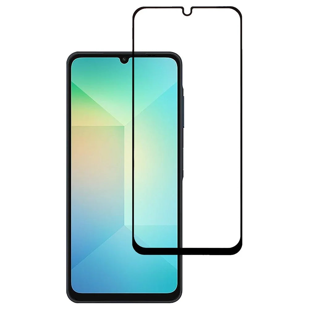 For Samsung Galaxy A08 5G / A08 4G /  A07 4G / M06 5G / F06 5G / A06 4G / A06 5G Tempered Glass Electroplating Anti-Fingerprint Silk Printing Full Glue Screen Protector - 1