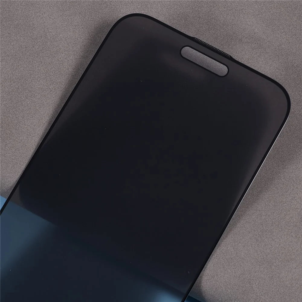 For iPhone 16 Pro Anti-Spy Screen Protector Full Glue Silk Print Black Edge Tempered Glass Film with Anti-Dust Mesh - 5
